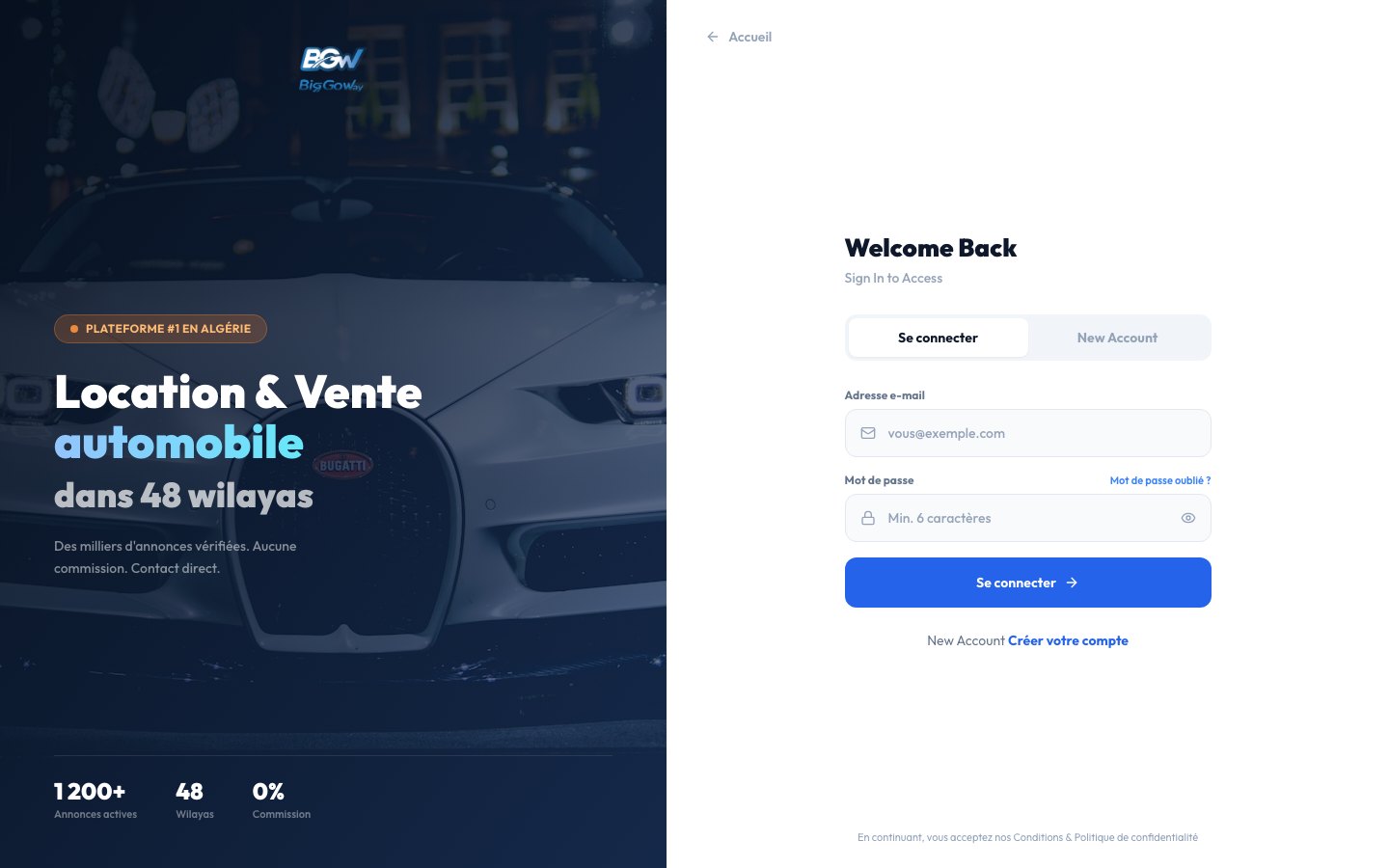 Sign-in page