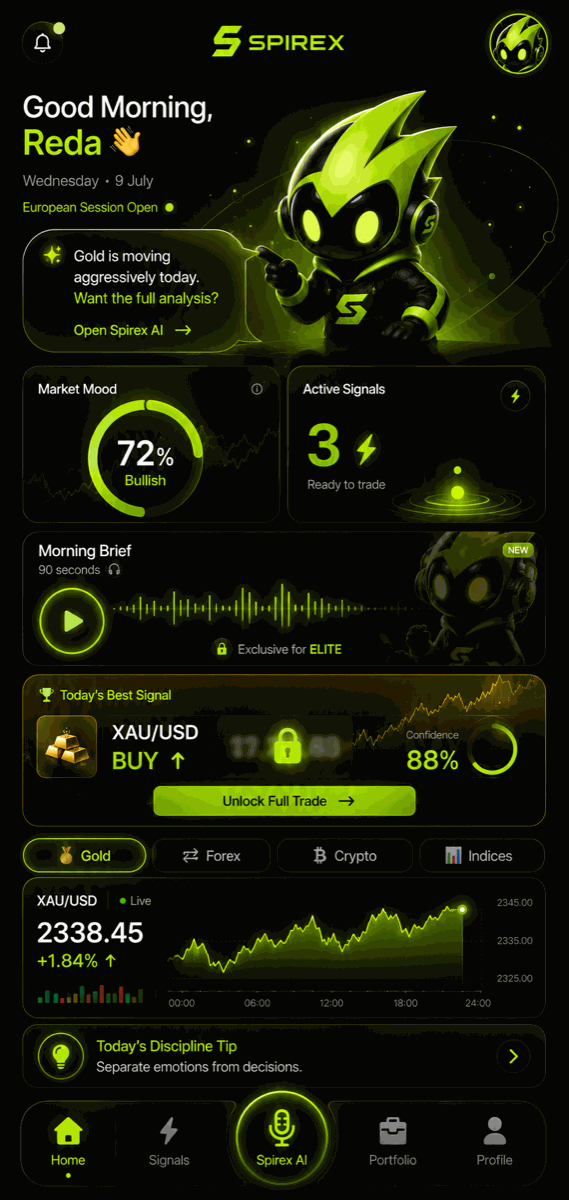 Spirex home screen design